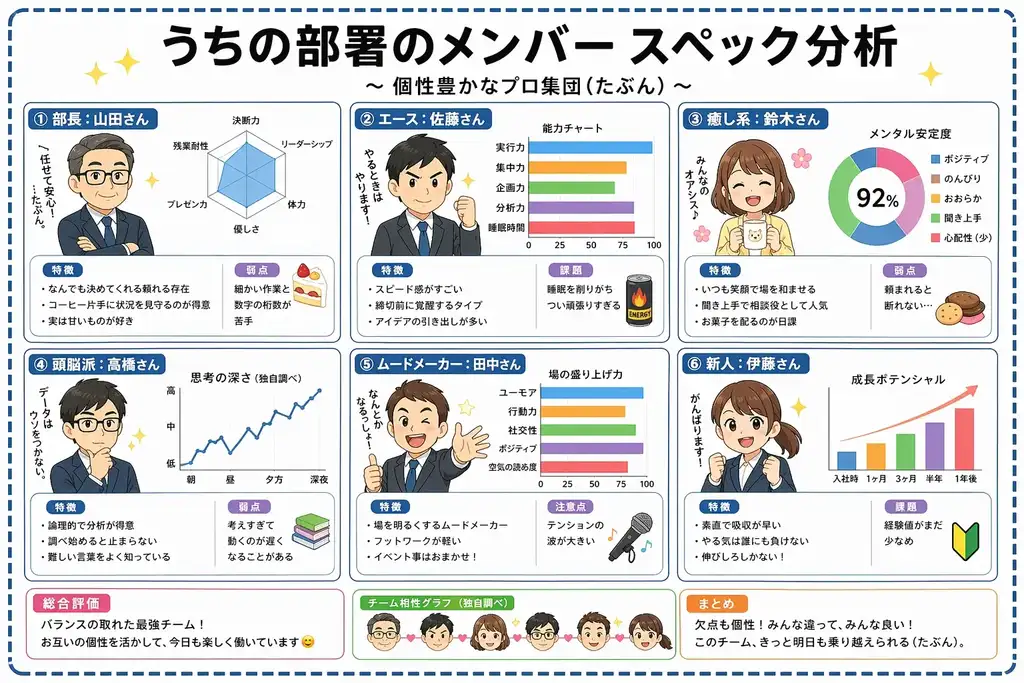 日文团队成员分析信息图