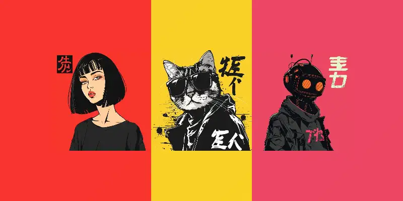 日式漫画动画T恤设计