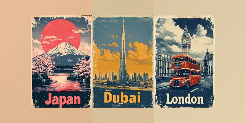 复古旅行海报来自1950