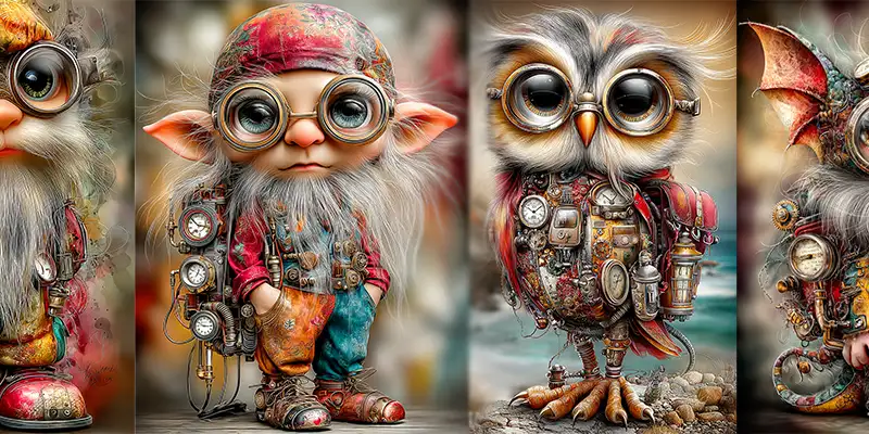 魔法蒸汽朋克3D角色艺术