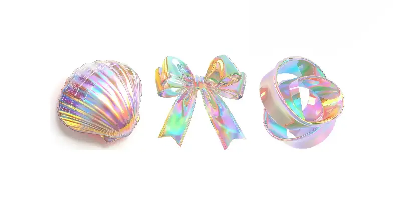虹彩全息3D插画素材