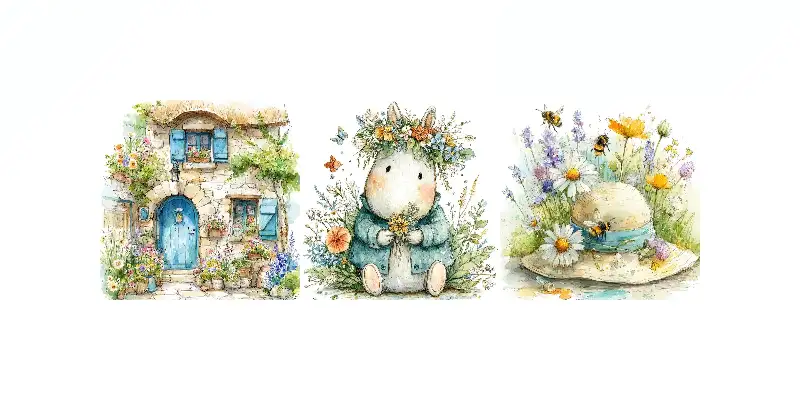 水彩插画素材套装