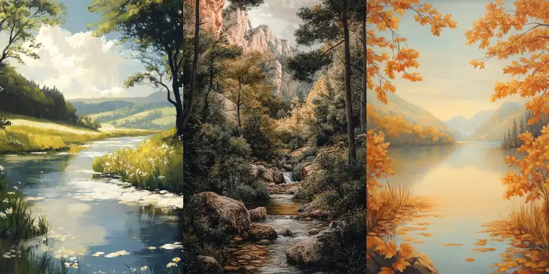 永恒感丙烯风景