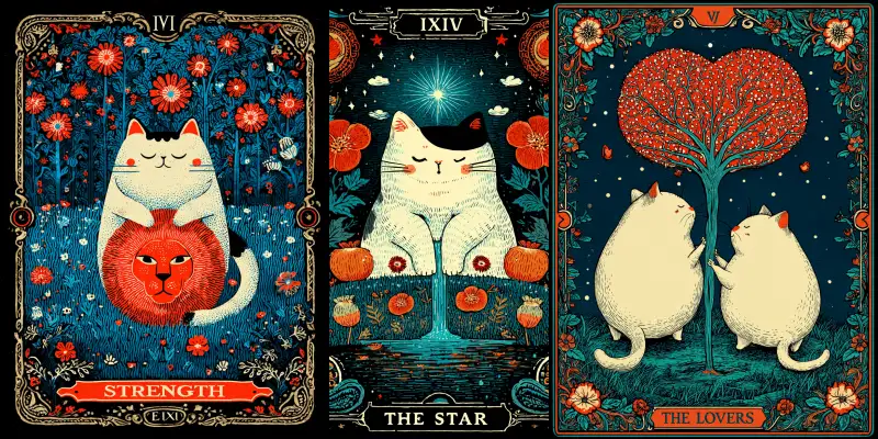 奇幻想象猫咪塔罗牌