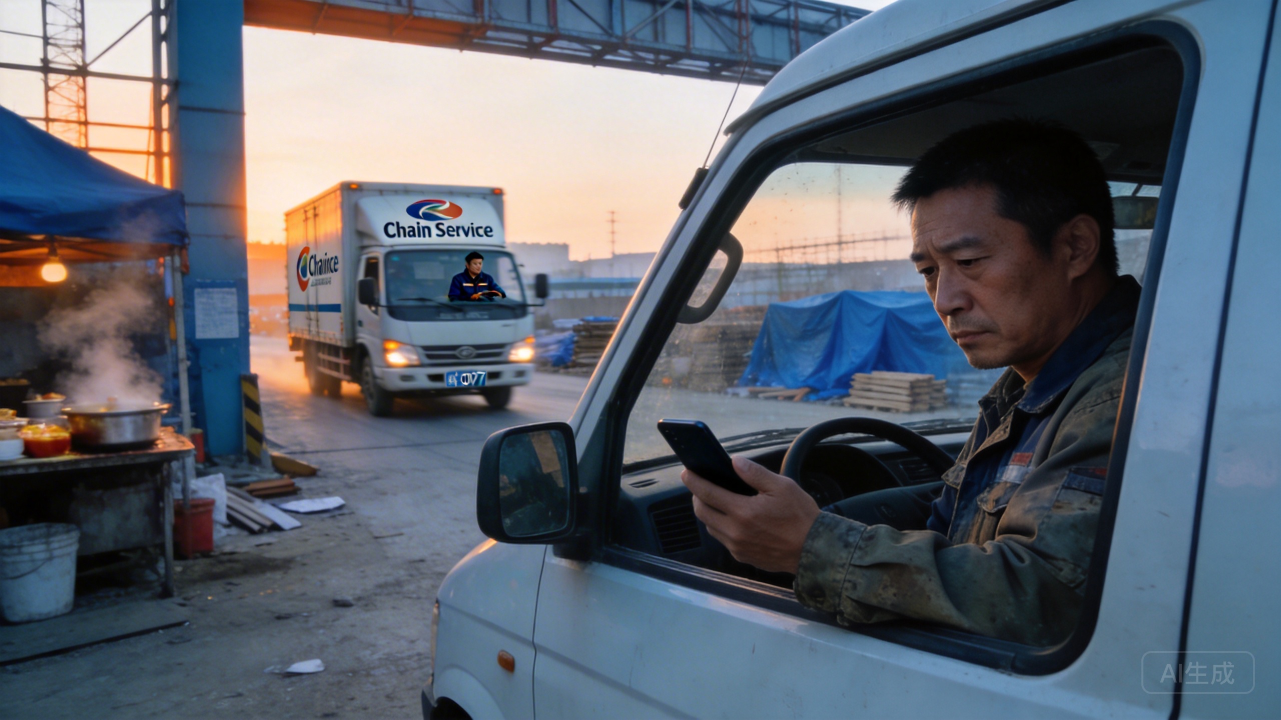 Local plumber waiting for customer calls in the morning