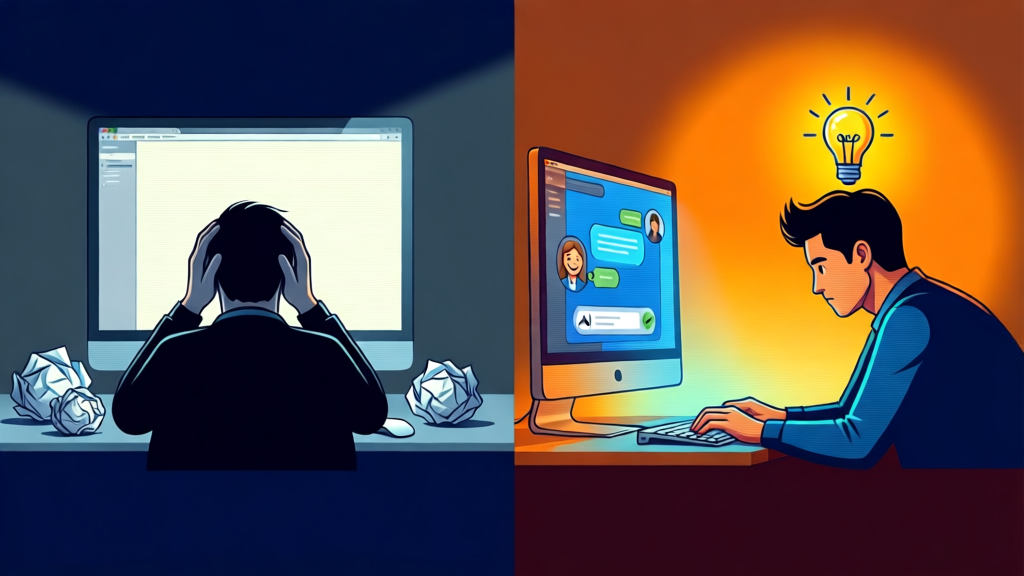 写作痛点与AI解决方案对比图